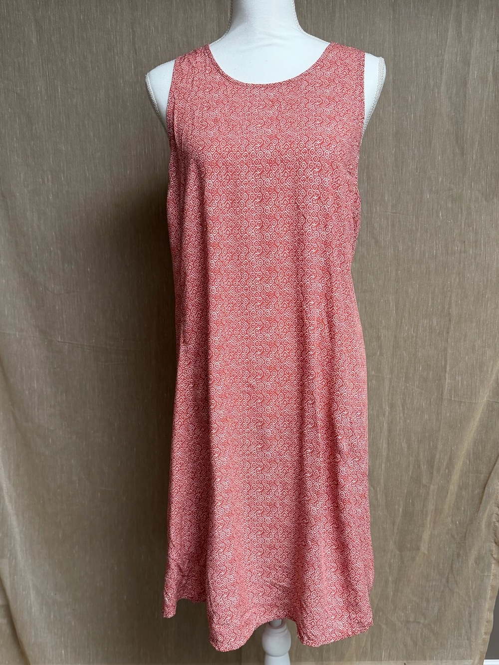 Old Navy Coral Patterned Sleeveless Midi Dress - XL
